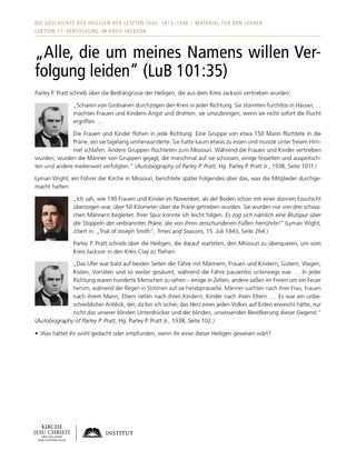 „Alle, die um meines Namens willen Verfolgung leiden“ (LuB 101:35)