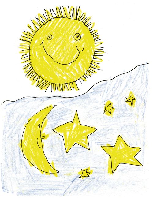 Creation picture, sun, moon, stars