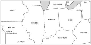 mapa, z Ohio do Missouri