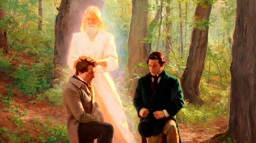 John the Baptist giving the priesthood to Joseph Smith