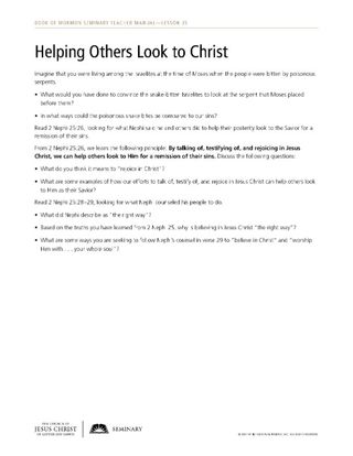 handout, helping others look to Christ