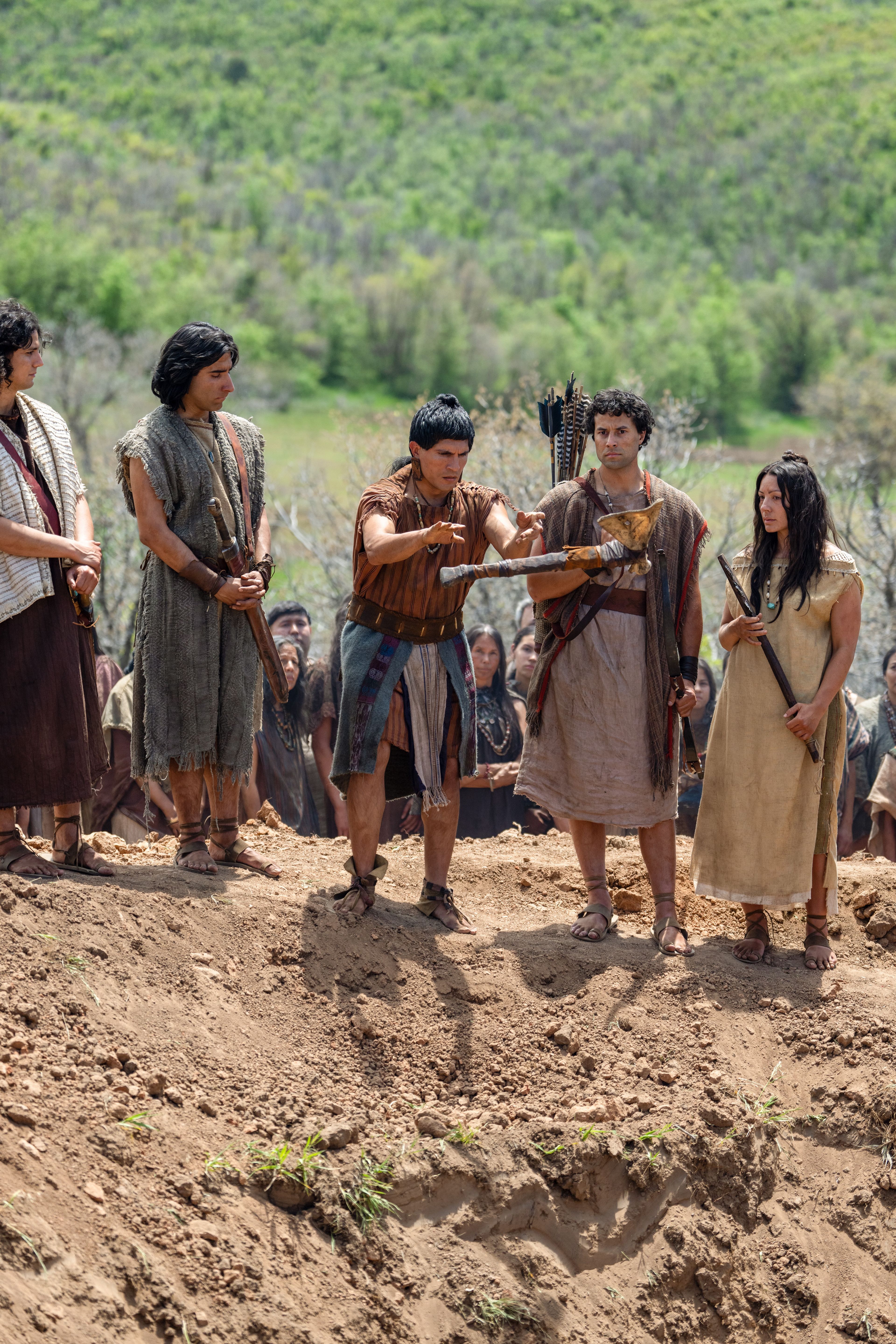 The people of Anti-Nephi-Lehi bury their weapons of war after making a covenant with the Lord.