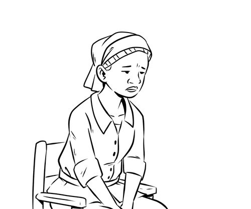 illustration of sad woman