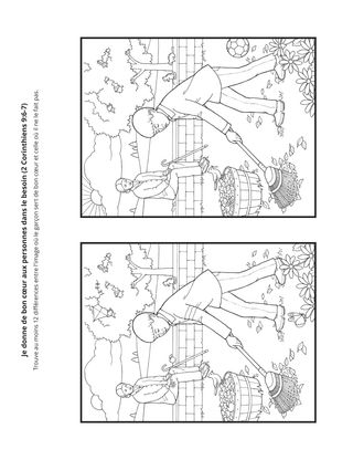 page d’activité : je donnerai de bon cœur aux personnes dans le besoin.