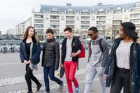 group of youth walking