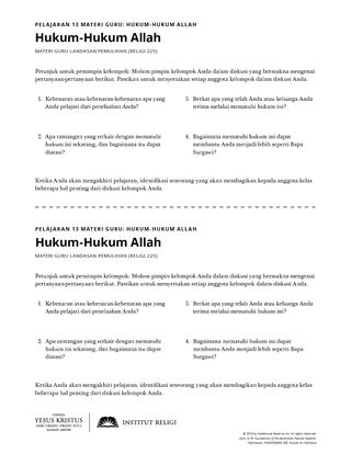 Selebaran Hukum-Hukum Allah