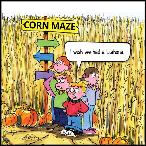 mga bata sa isang corn maze