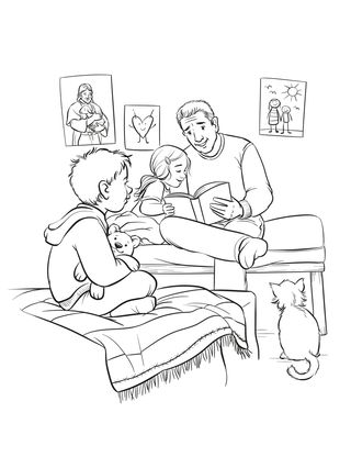 coloring page of Mormon Put Together the Book of Mormon