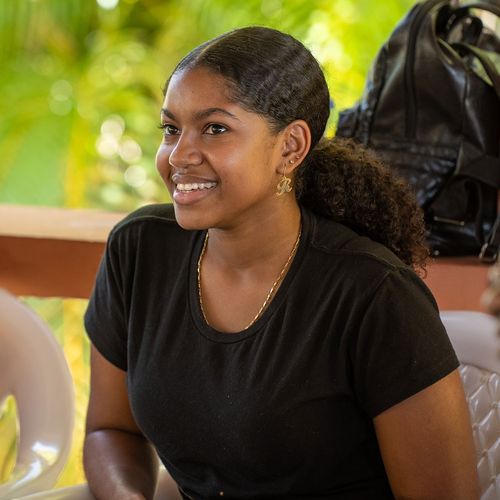 young adult woman smiling