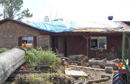 damaged home