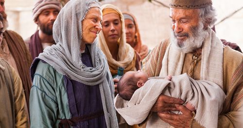 Elisabeth and Zacharias with baby John