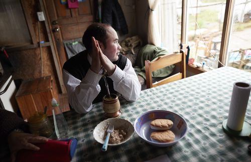 man sitting at a table