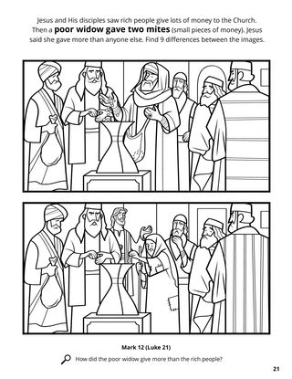 The Widows Mite coloring page