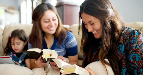 family reading scriptures