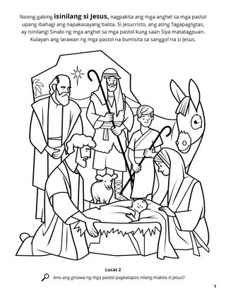 Jesus’s Birth coloring page