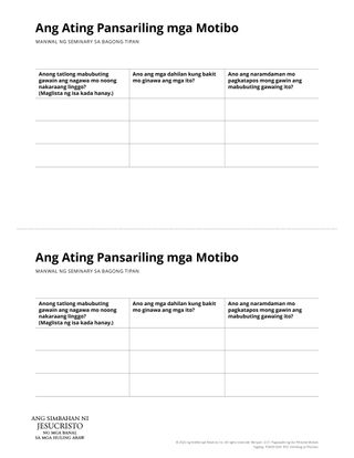 Handout ng Personal na mga Motibo