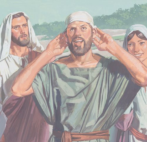 The man is healed and Jesus tells the people not to tell anyone - ch.31-3