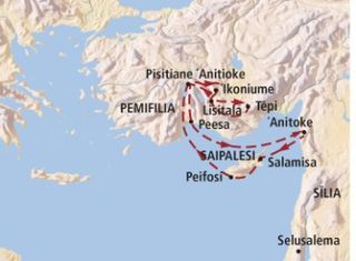 map, Paul’s first missionary journey