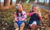 Little girls blowing bubbles