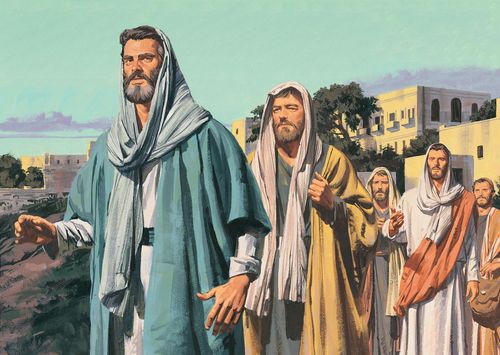 Jesus and Apostles walking