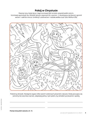 coloring page of Jesus calming the storm