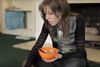 Woman eating cereal