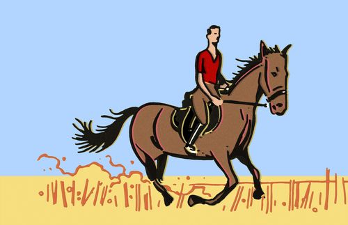 man riding a horse