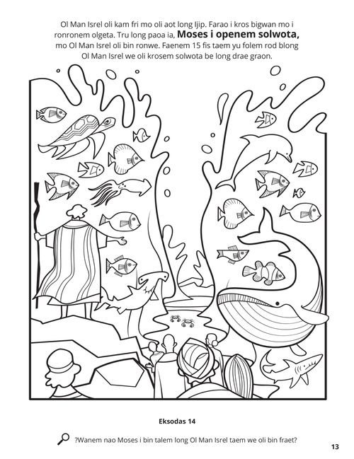 Parting the Red Sea coloring page