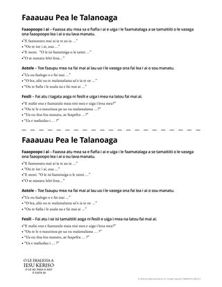 faaauau pea le talanoaga