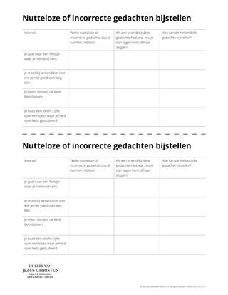 Nutteloze of incorrecte gedachten bijstellen