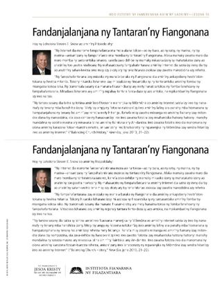 taratasy zaraina, Fandanjalanjana ny Tantaran’ny Fiangonana