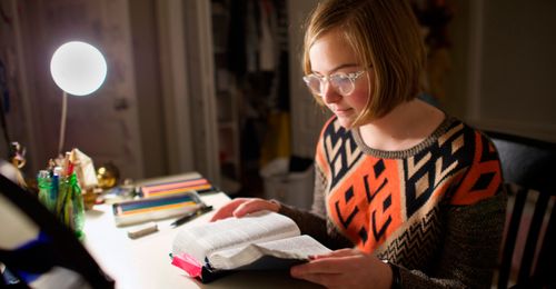 young woman reading