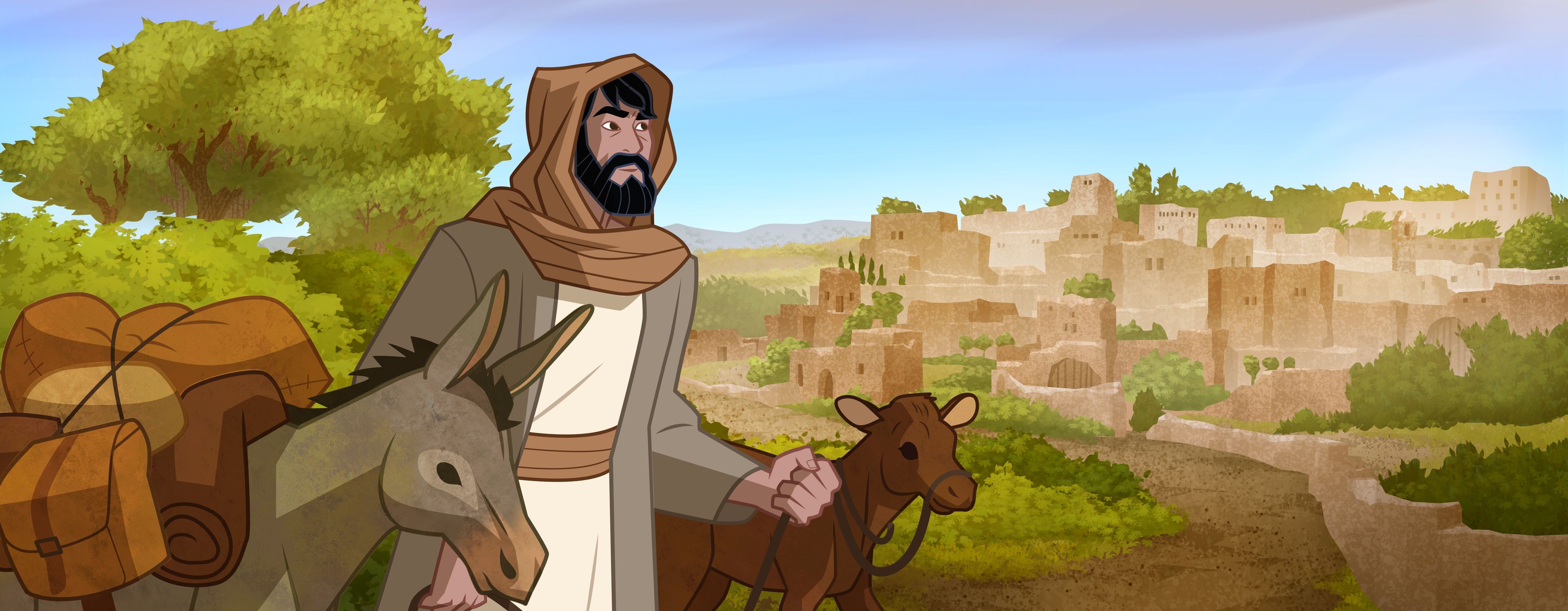 Ilustración de Samuel viajando. 
1 Samuel 16:1–5