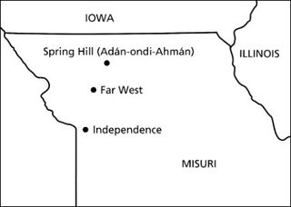 mapa, región oeste de Misuri