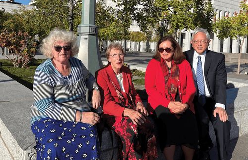 Gilly and Mary with Elder and Sister Gong