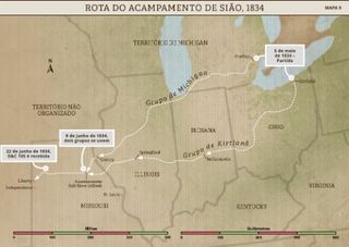 Mapa 9: Rota do Acampamento de Sião,1834