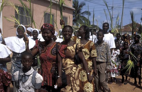 Waving palms in Ghana