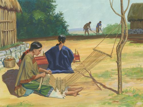 women weaving