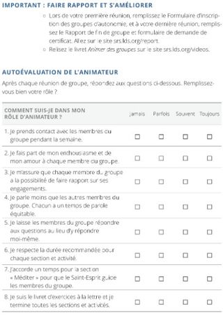 Autoévaluation de l’animateur