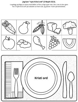 aktivitetsside: Å nyte Kristi ord gir oss åndelig føde