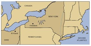map, New York and Ohio
