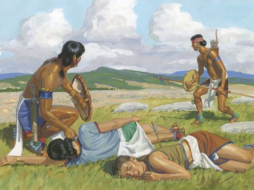 Lamanites attacking Nephites