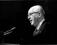 President Ezra Taft Benson speaking.