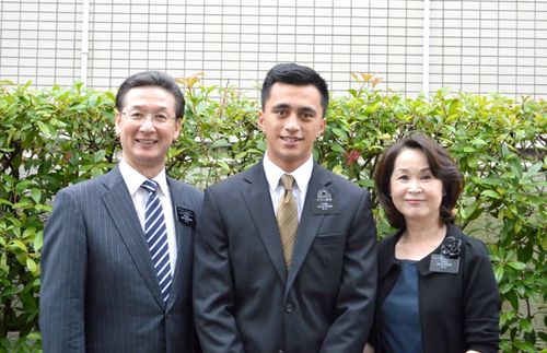 Elder Cowan with President and Sister Yamashita