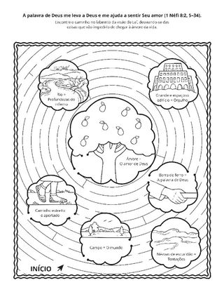 página de atividades: a palavra de Deus me ajuda a sentir Seu amor