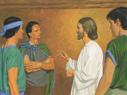 Christ speaking with disciples