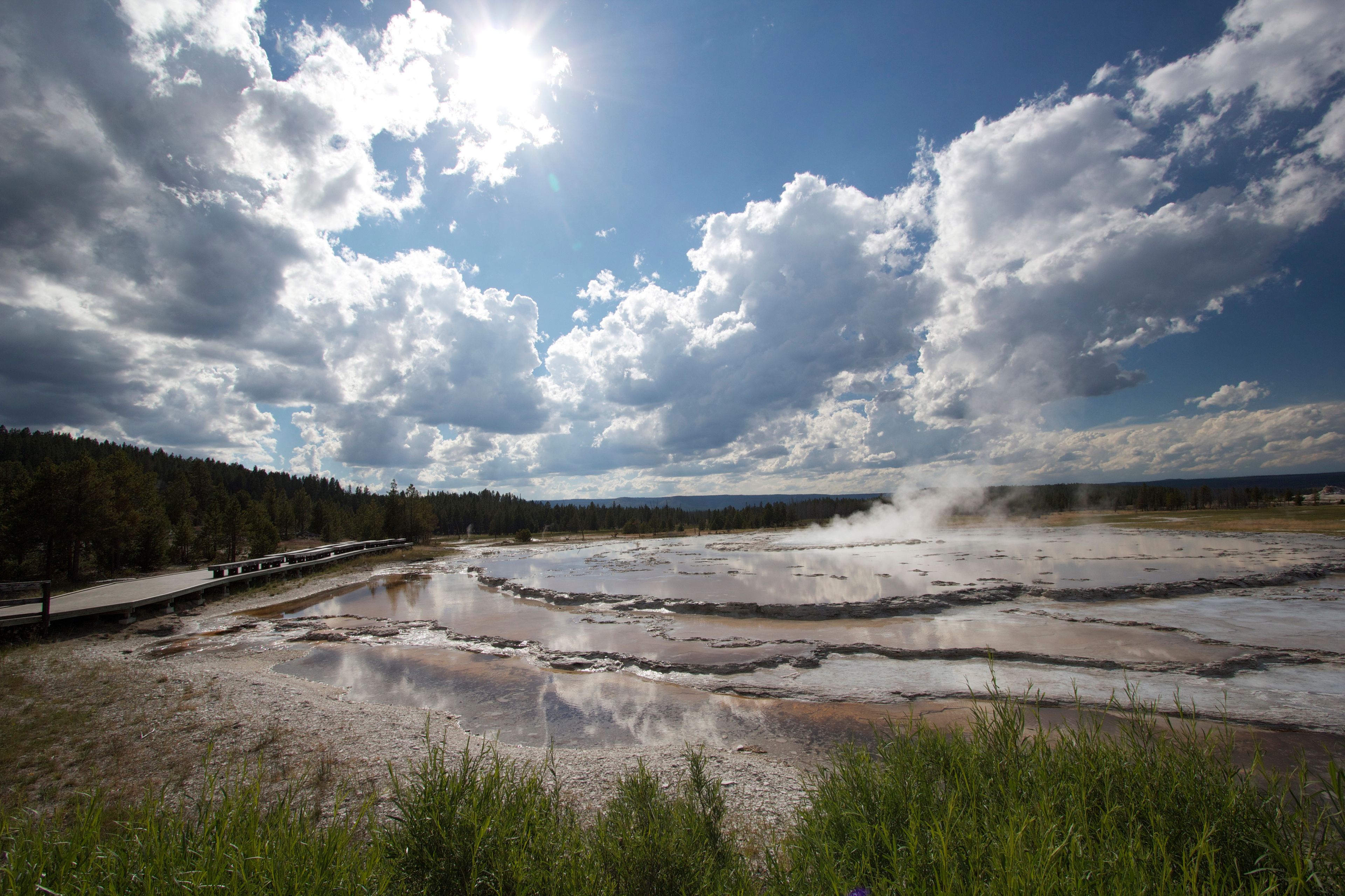 Water geysers at Yellowstone National Park.  