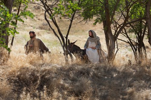 Luke 2:4–7, Mary and Joseph travel to Bethlehem