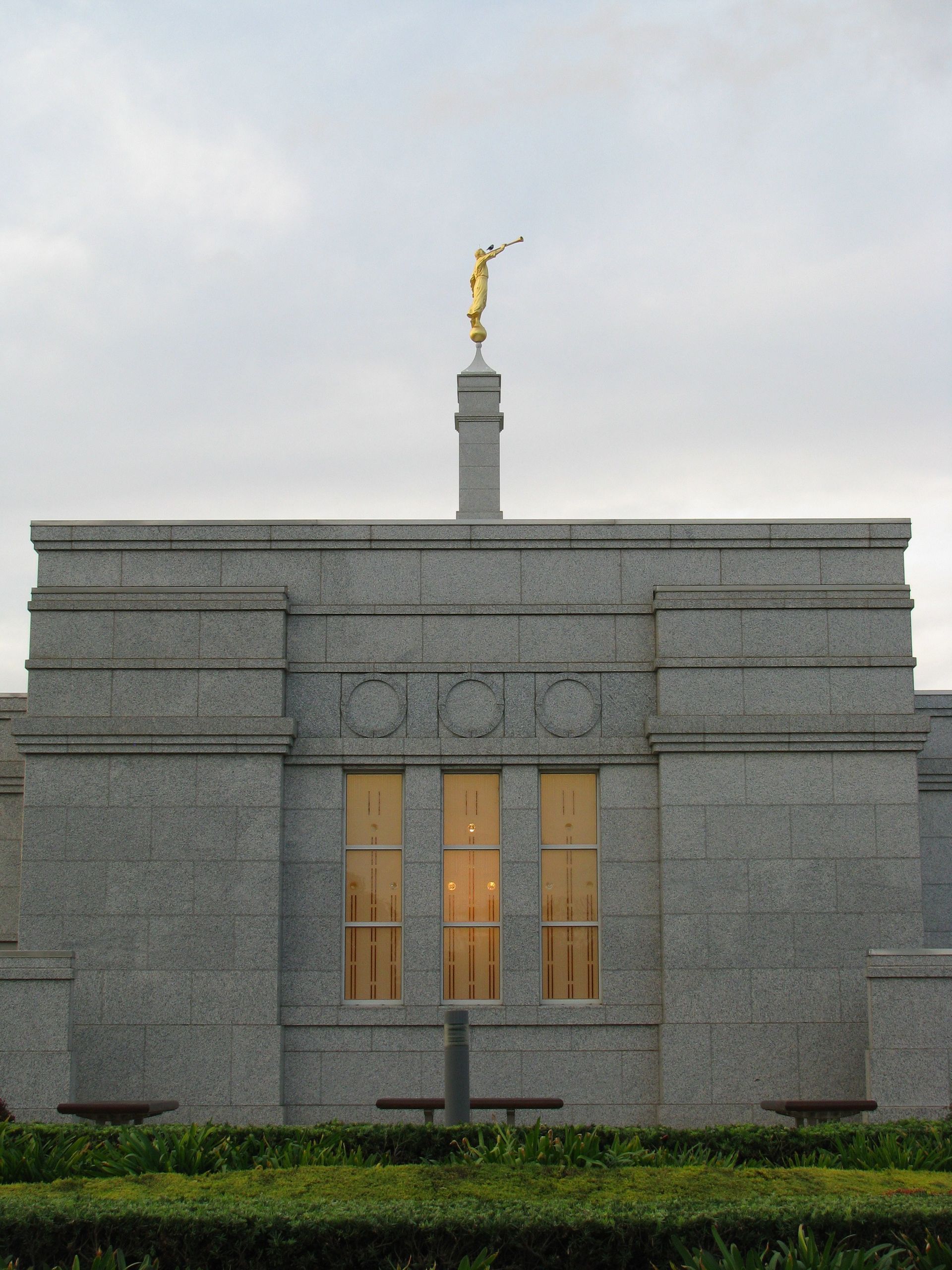 An outside view of the windows at the Adelaide Australia Temple.