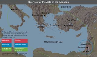 map, Overview of the Acts of the Apostles